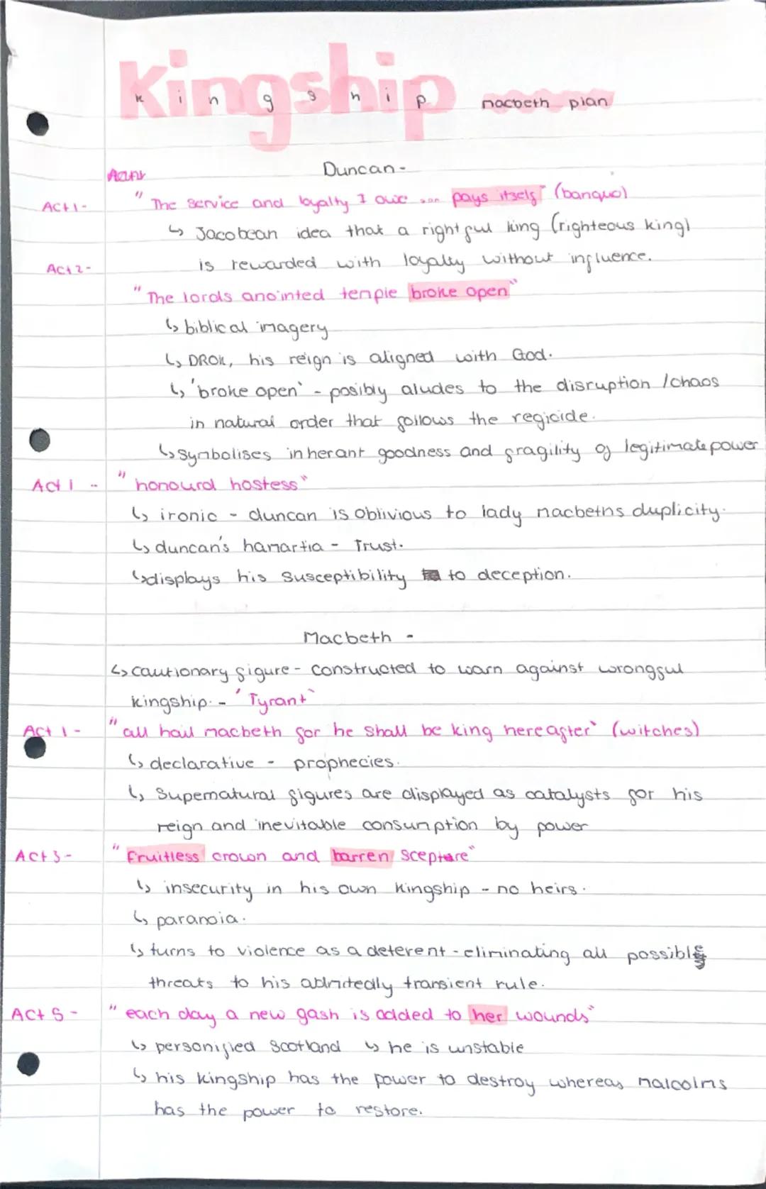 Macbeth theme essay plans