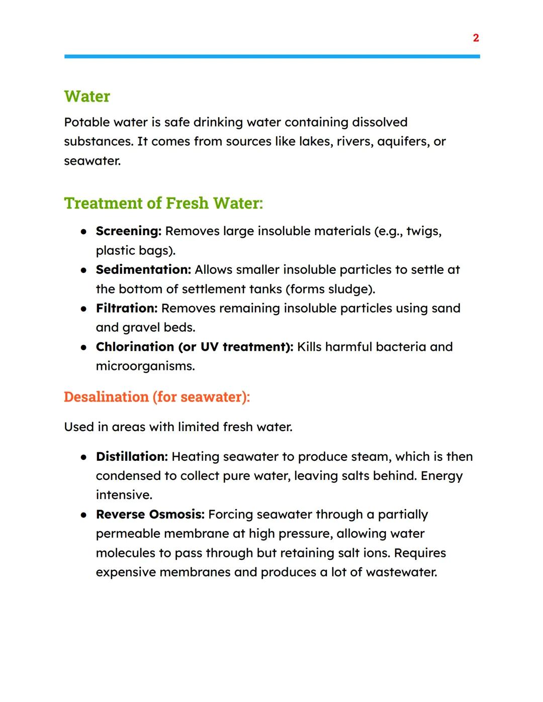 Using resources
Chemistry topic 10- combined science
Key concepts-
Natural Resources: Materials found in nature that are useful to
humans (e