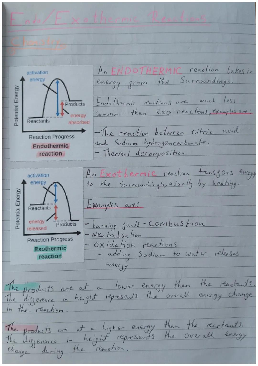 Endothermic and Exothermic Reactions 