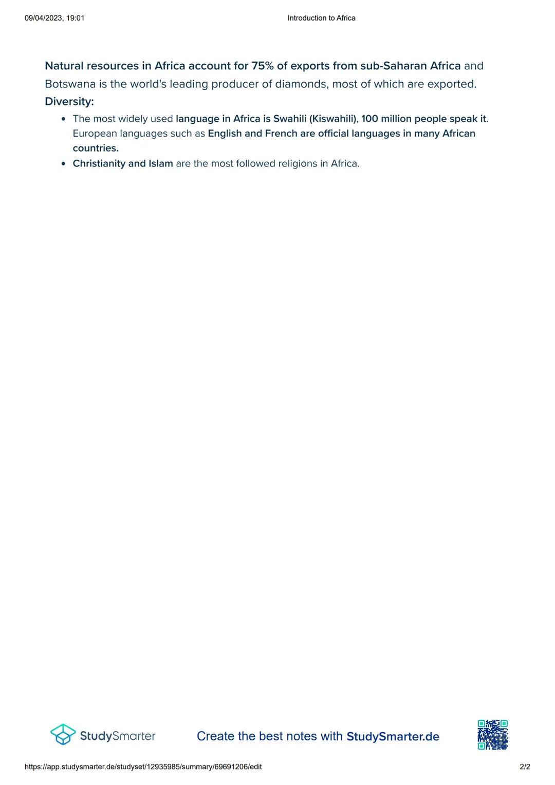 09/04/2023, 19:01

Introduction to Africa

- What Africa is like:

MOROCCO
MEDITERRANEAN
Equator
Introduction to Africa
ALGERIA
LIBYA
GYPT
M