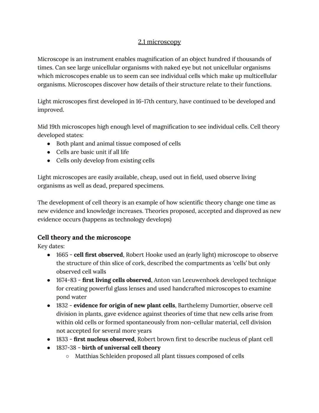 A level biology OCR - 2.1 - Microscopy