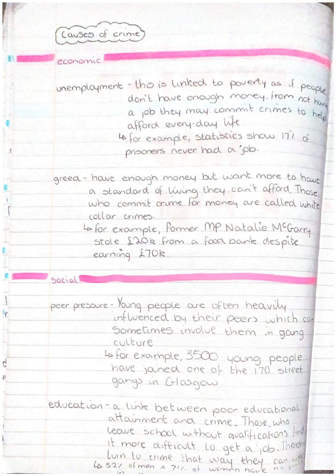 ORTME
AND J
d
VI
Causes of crime
economic
people
unemployment - this is linked to poverty
I don't have enough money, from not hav
a job they