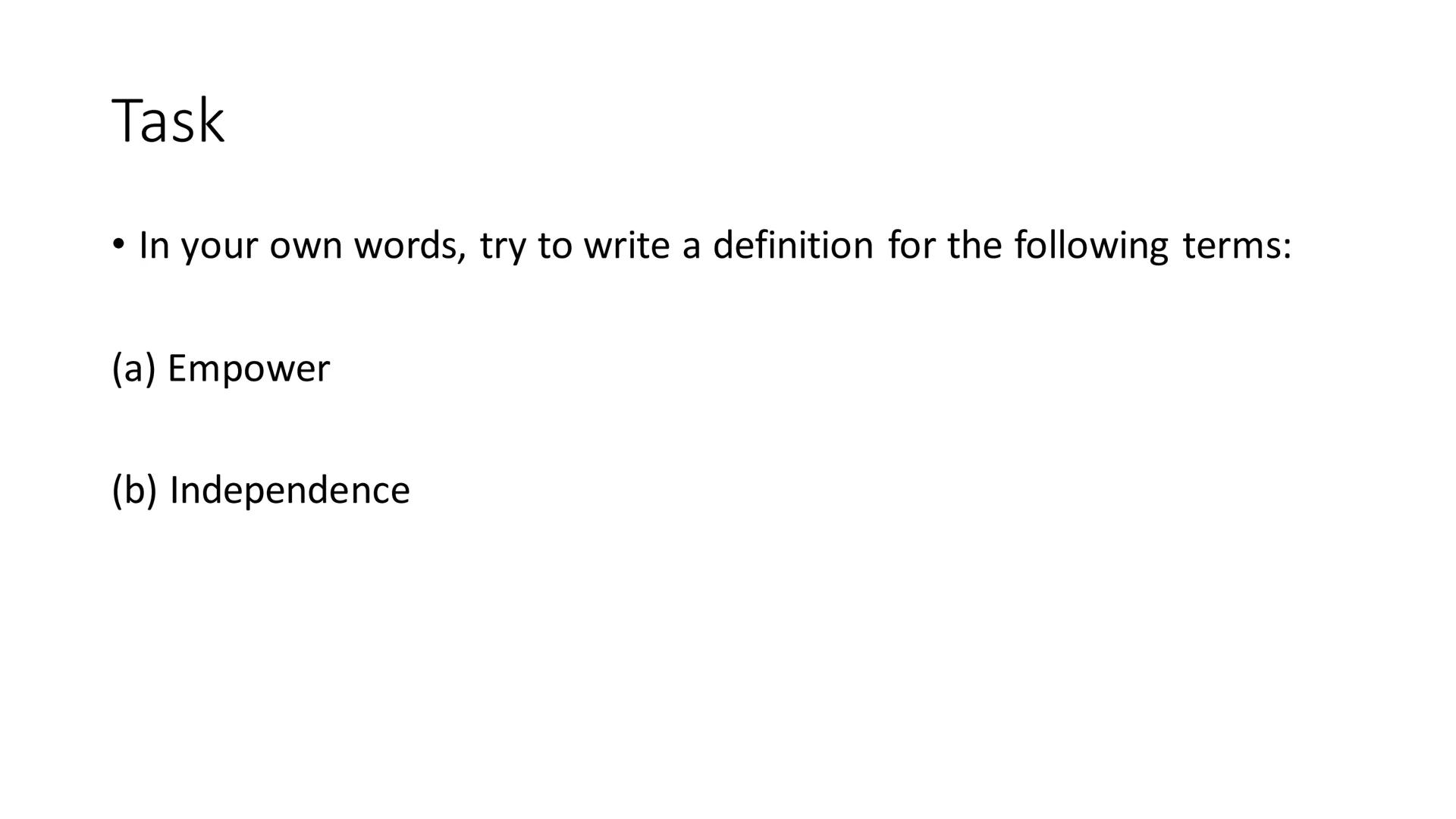 Component 2 LA B
B1 Care Values
B2 Reviewing own application of care values Learning Objectives
• To understand what is meant by a Care Valu