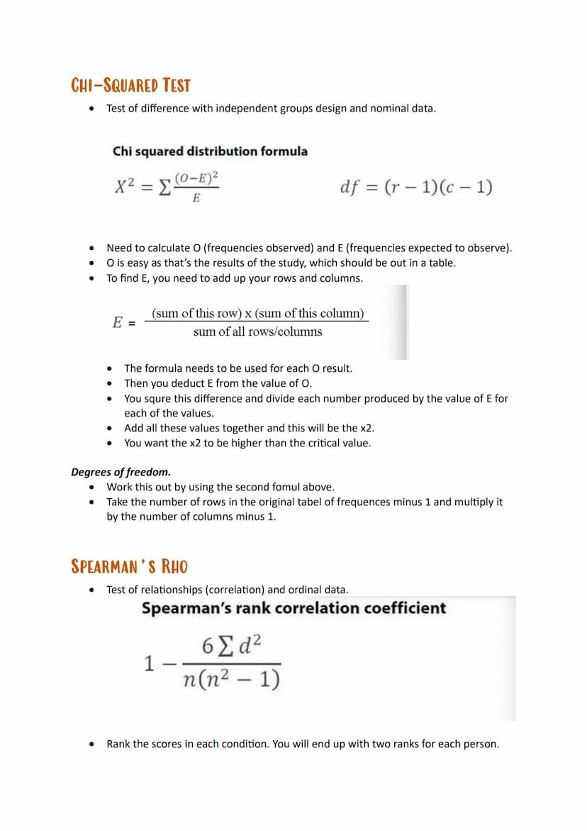 TIP TO REMEMBER WHICH TEST TO BE USED:
Spearman & Chi MUST be
HIGH, all the rest are lower
when compared to the critical
value.
●
Steps:
WIL