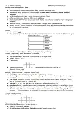 Know N5 Chemistry- UNIT 2 Summary Sheet thumbnail