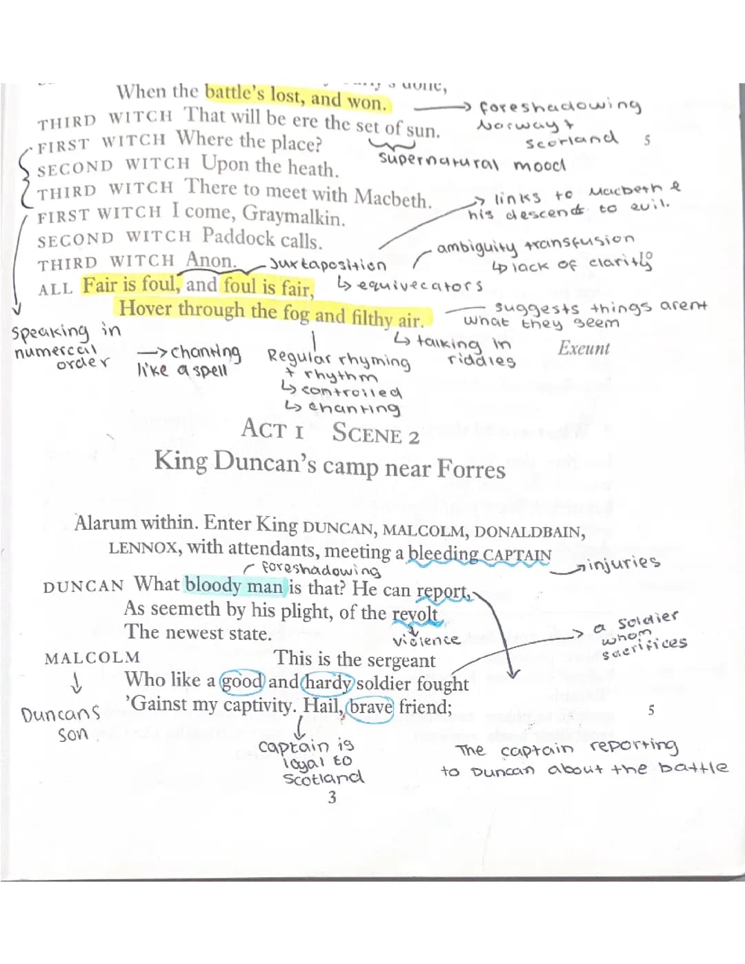 Macbeth annotations act 1 scene 2
