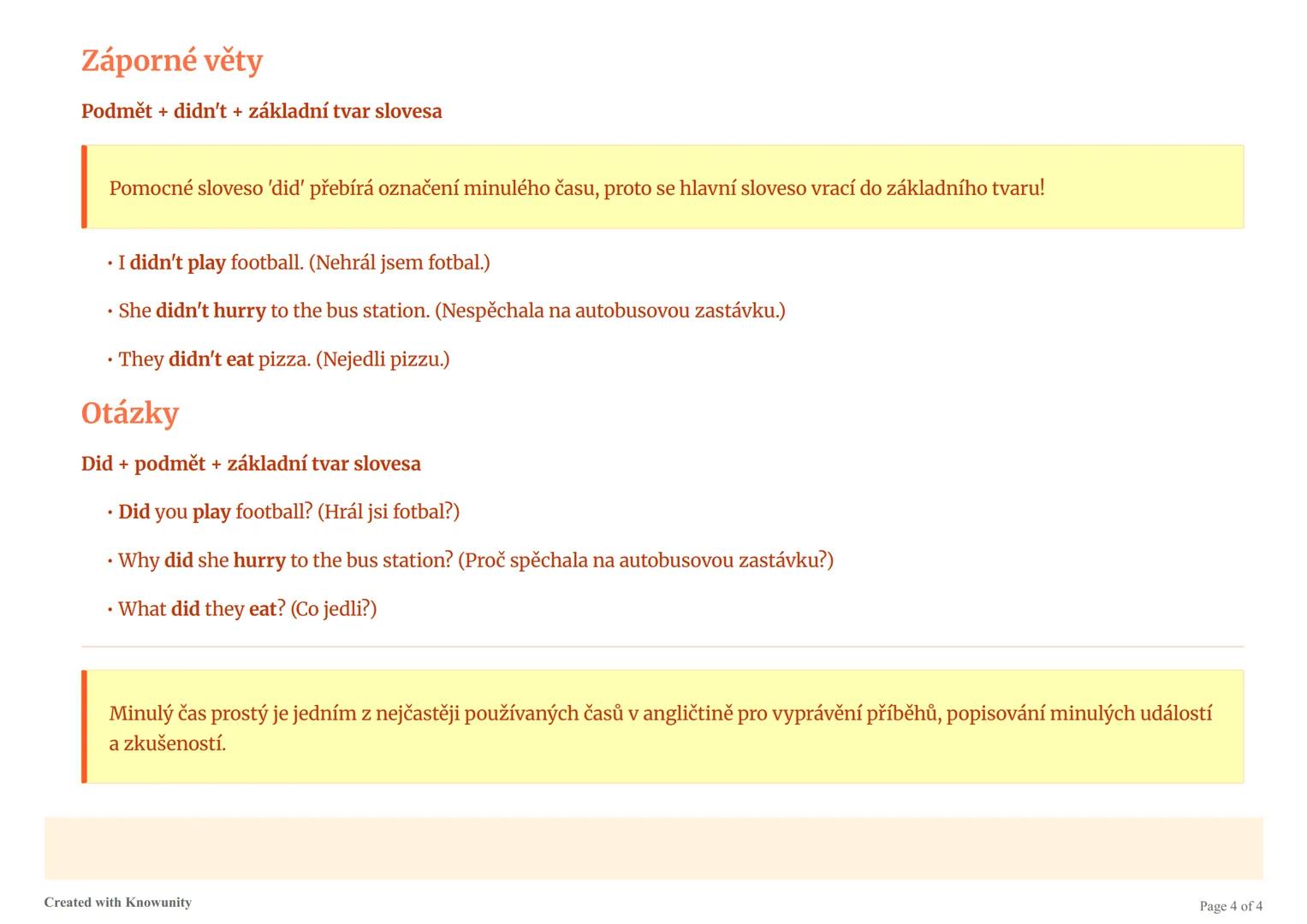 # Minulý čas prostý (Simple Past)

Přehled minulého času prostého v angličtině, jeho použití, tvoření a příklady.

# Minulý čas prostý (Simp