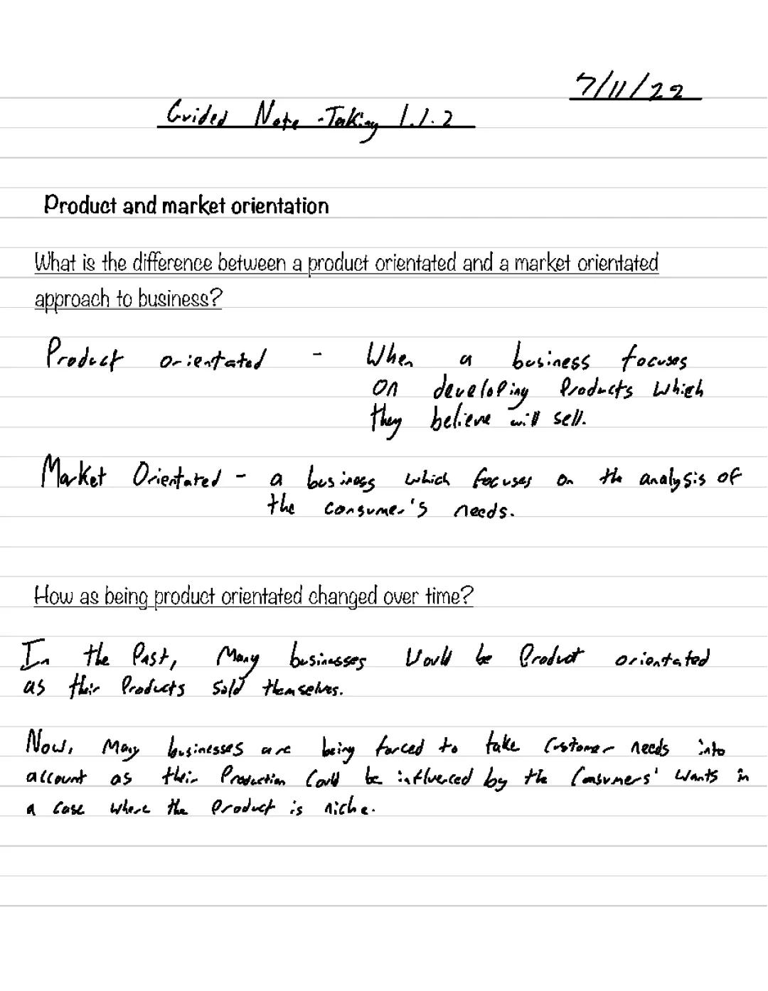 Business A Level - Market Research 