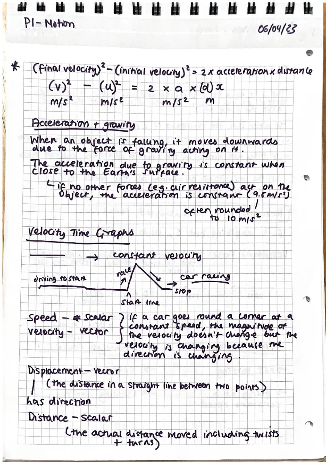 Physics PI Motion
Vectors + Scalars
vector Quantities have both direction & magnitude
e.g. force, displacement (100M NORTH)
not
have directi