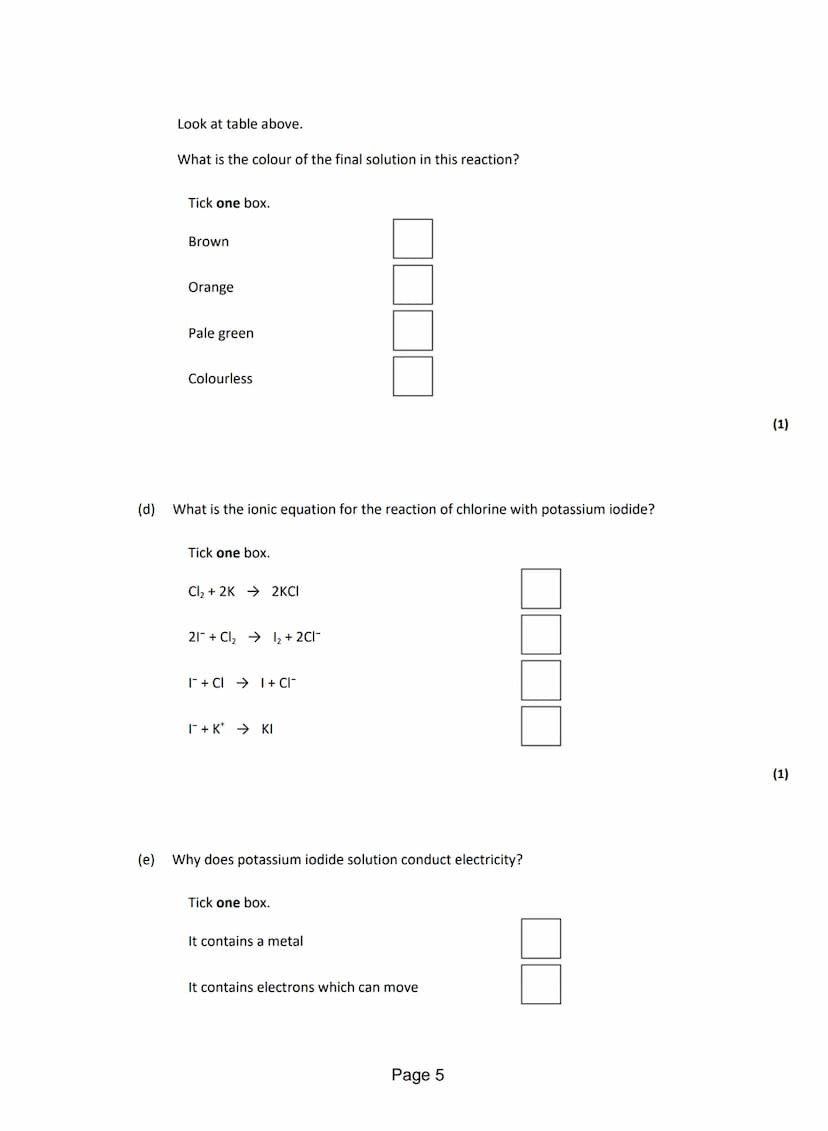 Q1. Use the periodic table and the information in the table below to help you to answer the questions.
The table shows part of an early vers
