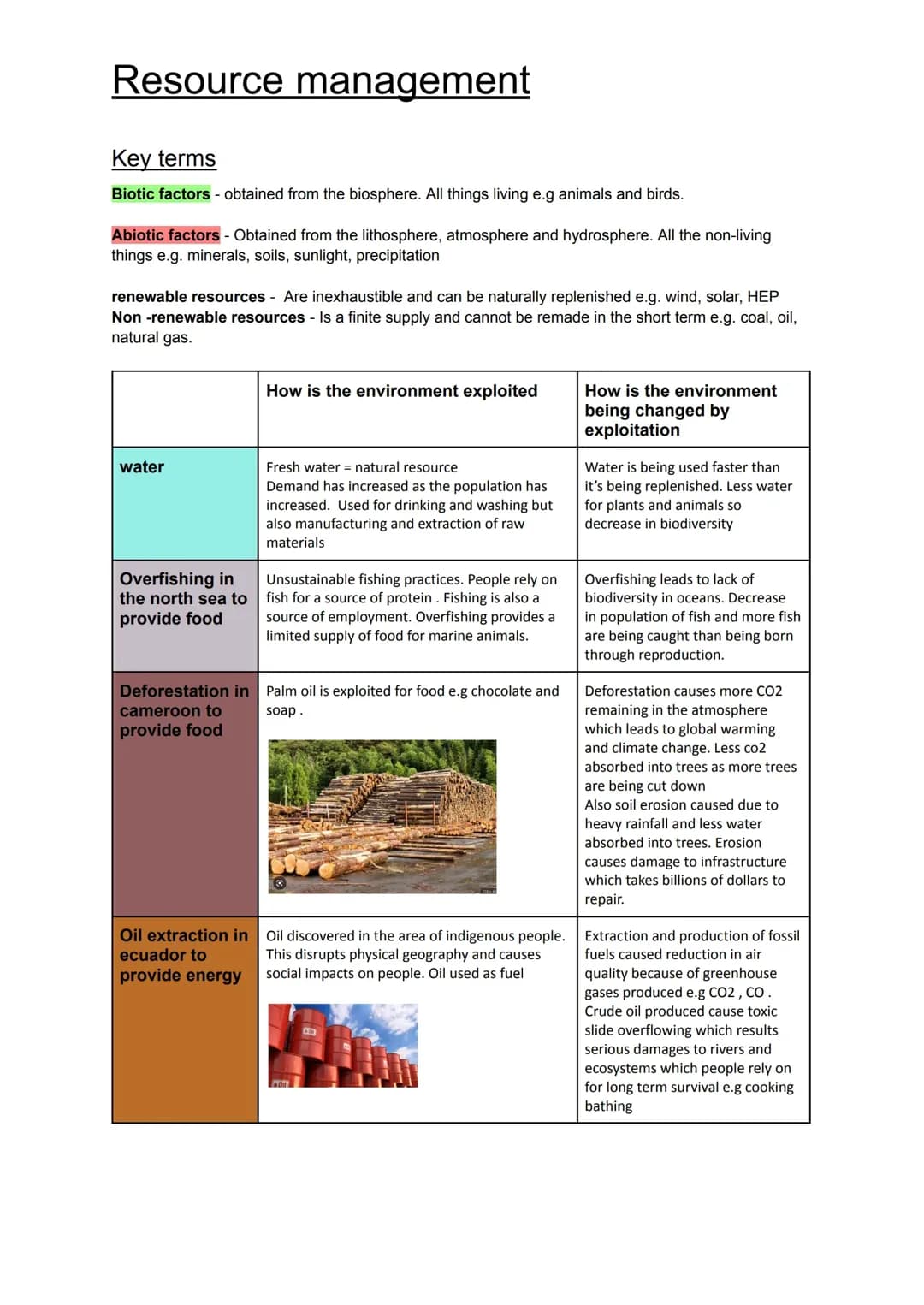 Pearson Edexcel GCSEs Geography A (9–1) Section 6 : Resource management
