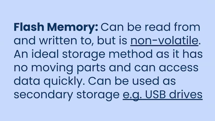 OCR GCSE J277 1.2
Summary: Memory and Storage Checklist
1.2
Primary Storage
Secondary Storage
Storage Types
Storage Devices
Storage Characte