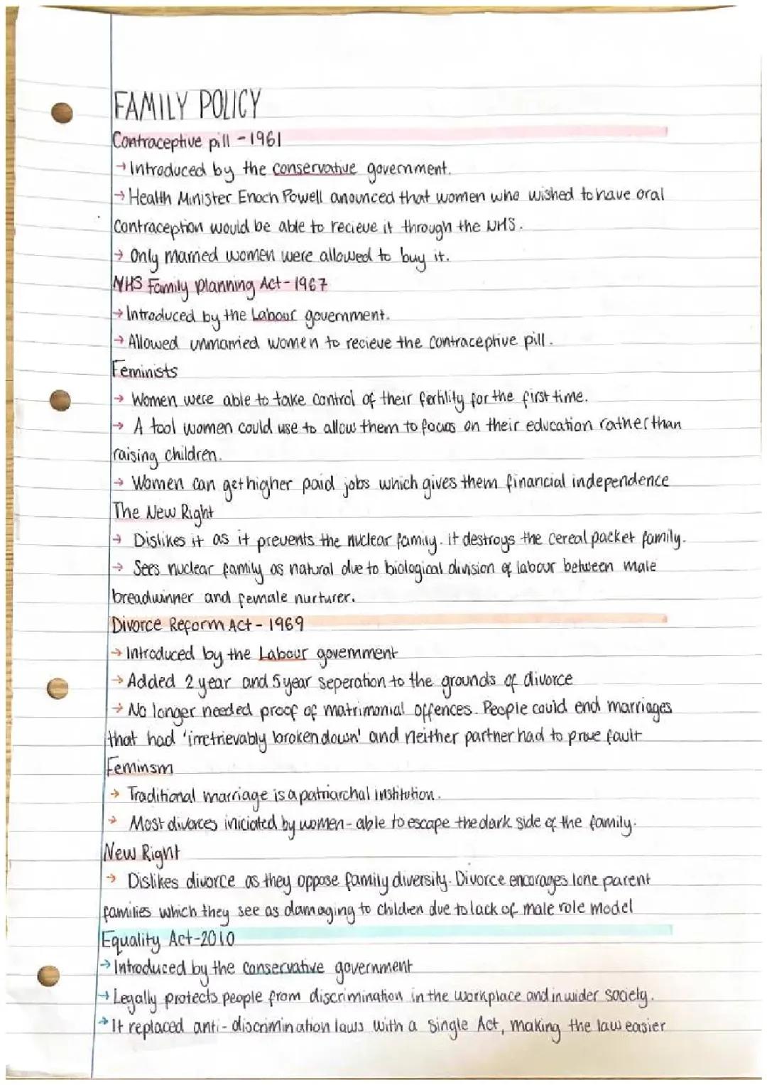 Family policy - Sociology aqa A Level