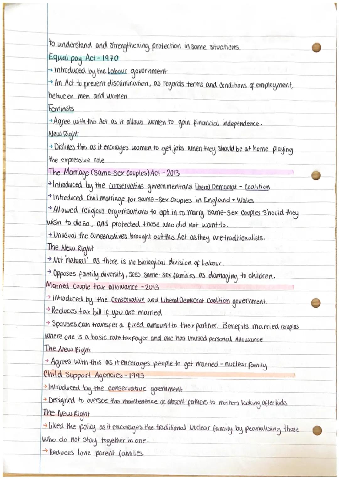 FAMILY POLICY
Contraceptive pill - 1961
→ Introduced by the conservative government..
→Health Minister Enoch Powell anounced that women who 