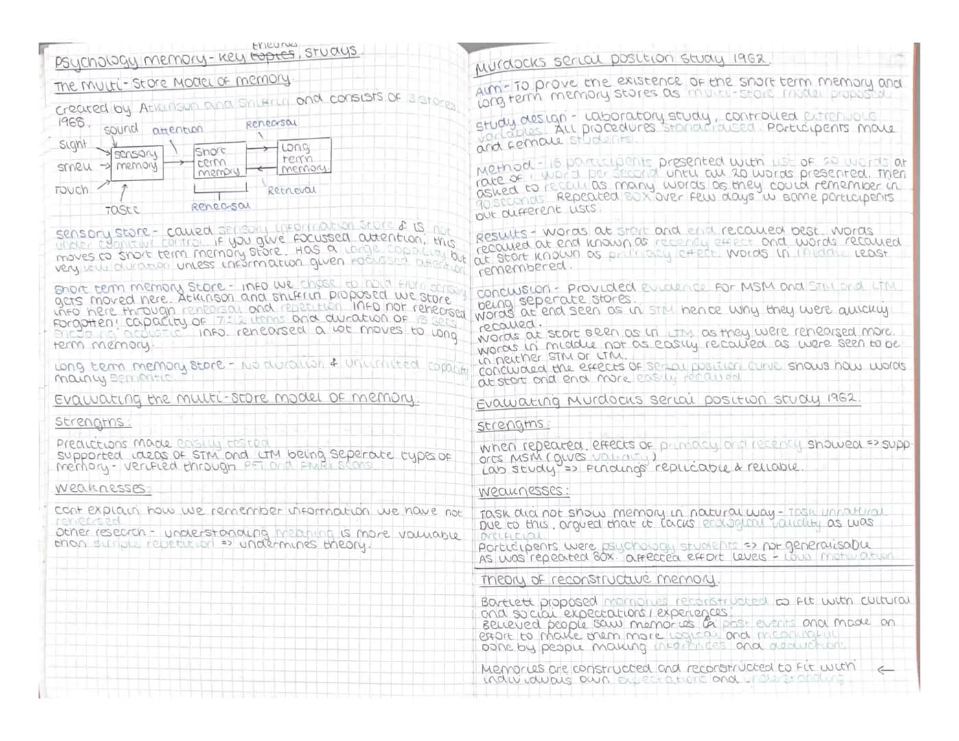 
<p>Murdock's serial position study in 1962 aimed to prove the existence of short-term memory and was based on the multi-store model propose