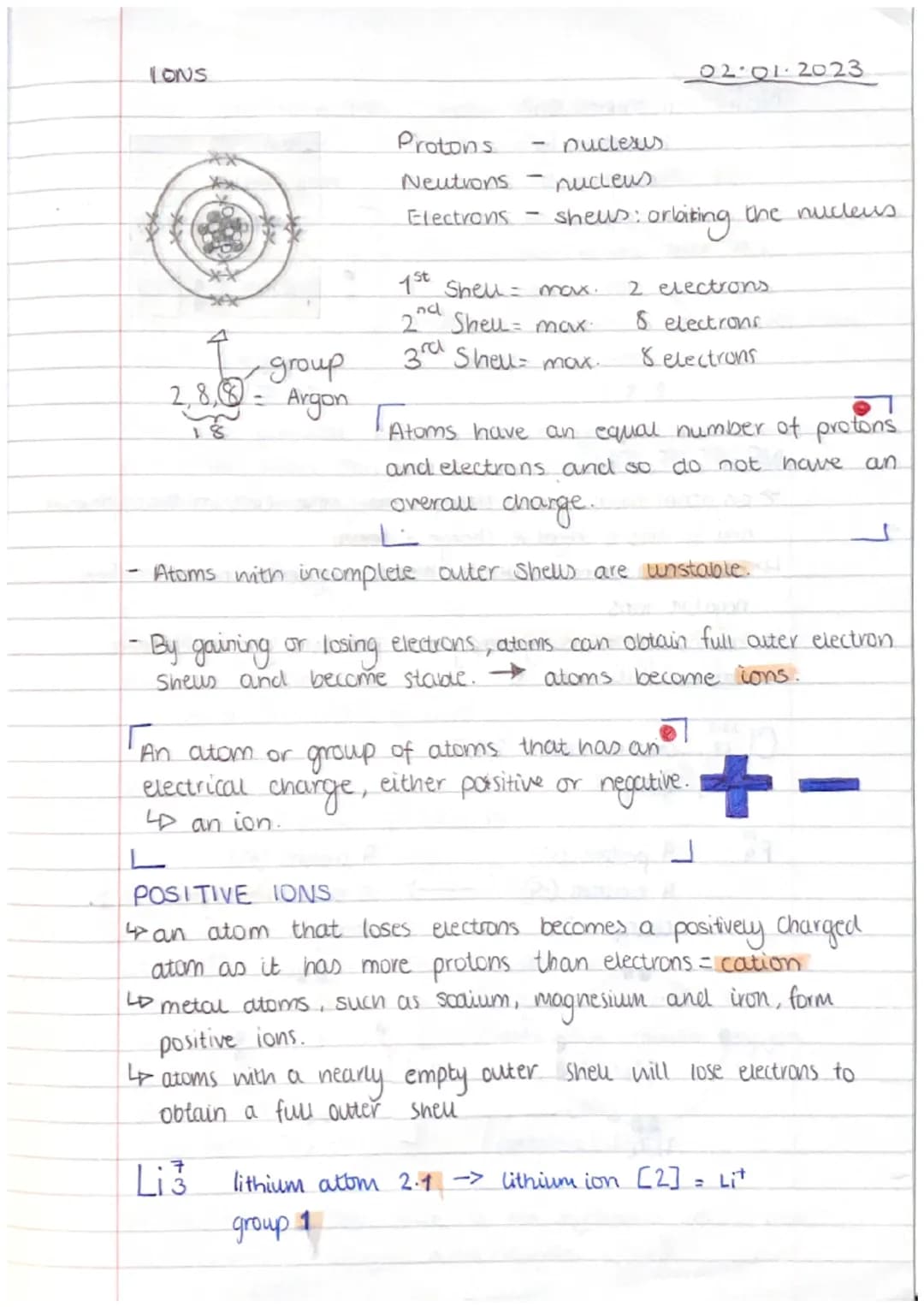 LONS
2,8,-
18
L
group
Argon
Protons
Neutrons
Electrons
Duclesus
nucleus
shews: orbiting the nucleus
1st Shell - max.
nd
2nd Shell= max.
3rd 