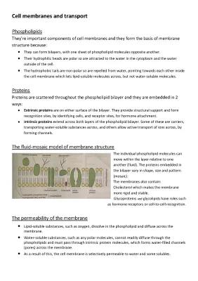 Know Cell membranes and transport  thumbnail