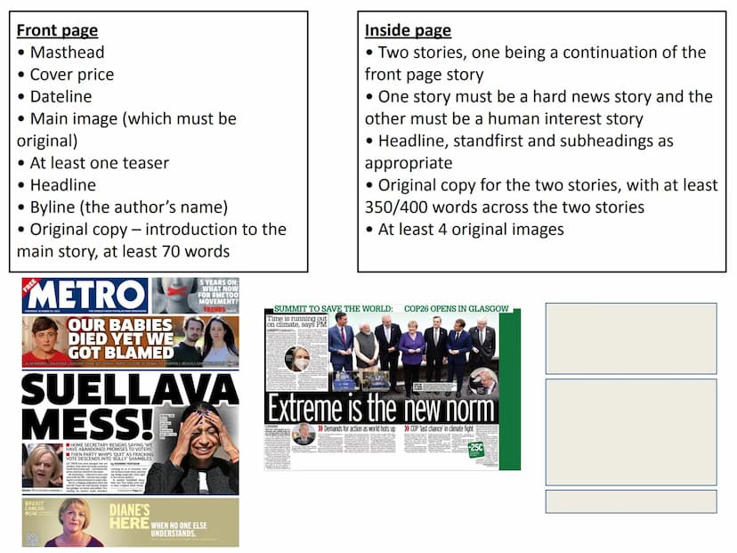 Title: Newspapers
LO: How do newspapers use language for purpose?
Masthead
The title block of the
newspaper
Kicker
An article linked to a st