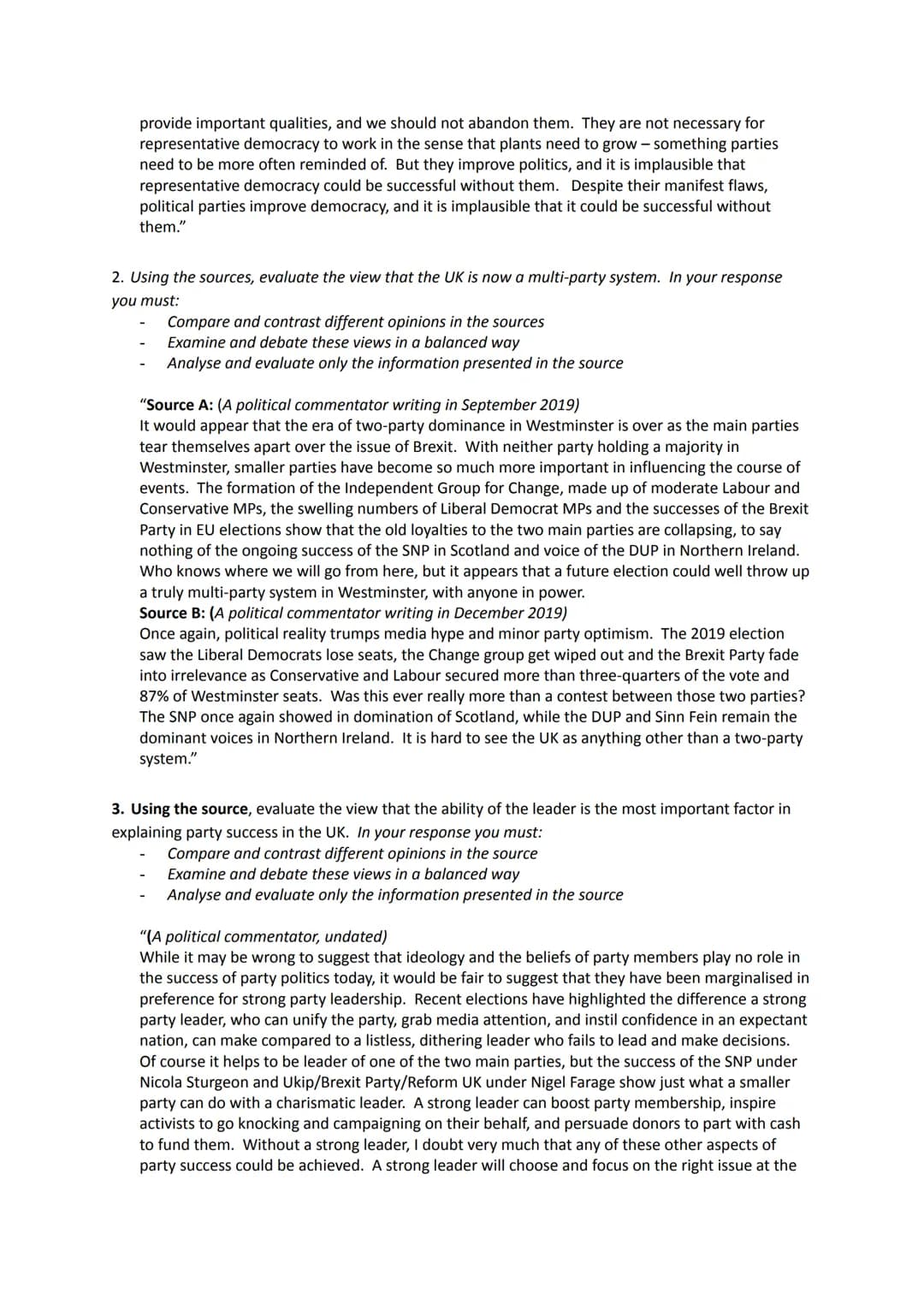 --- OCR Start ---
Table of Contents
..
..
1.1- Democracy and participation..
Knowledge check:......
1
Source Questions:.
2
Exam questions:..
