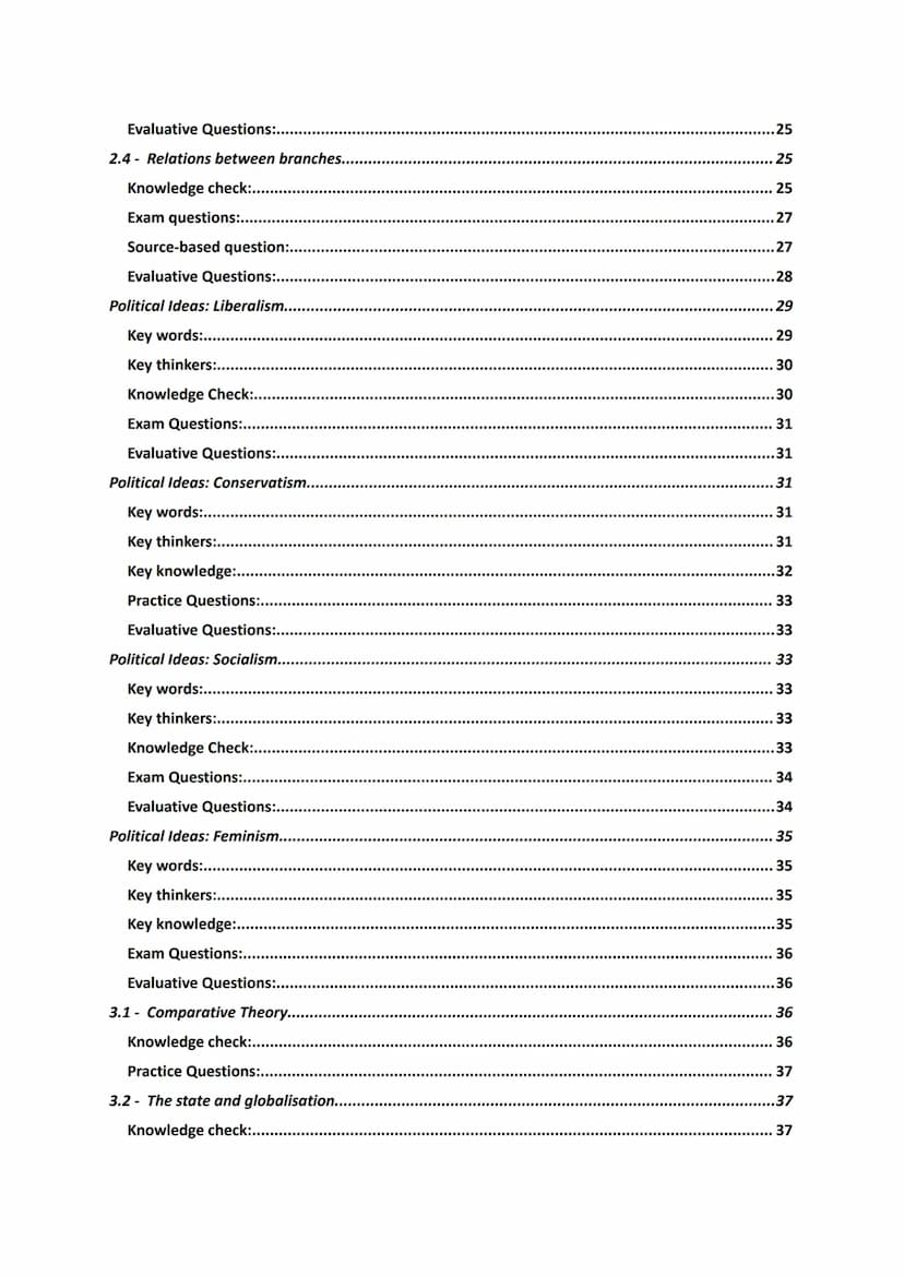 --- OCR Start ---
Table of Contents
..
..
1.1- Democracy and participation..
Knowledge check:......
1
Source Questions:.
2
Exam questions:..