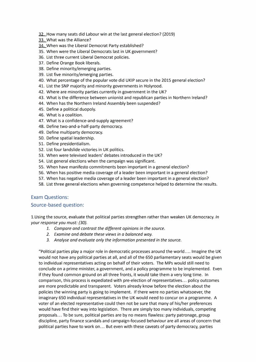 --- OCR Start ---
Table of Contents
..
..
1.1- Democracy and participation..
Knowledge check:......
1
Source Questions:.
2
Exam questions:..