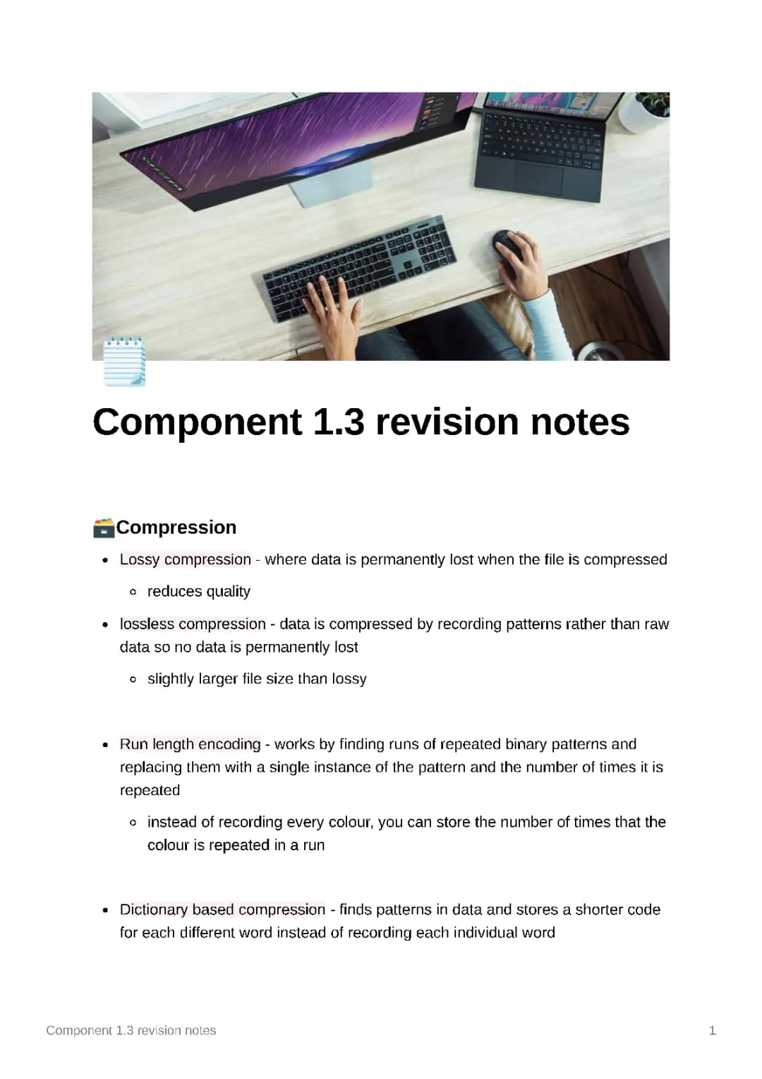Easy Guide to Lossless & Lossy Compression, Encryption Types, and Hash Tables for A-Level Computer Science