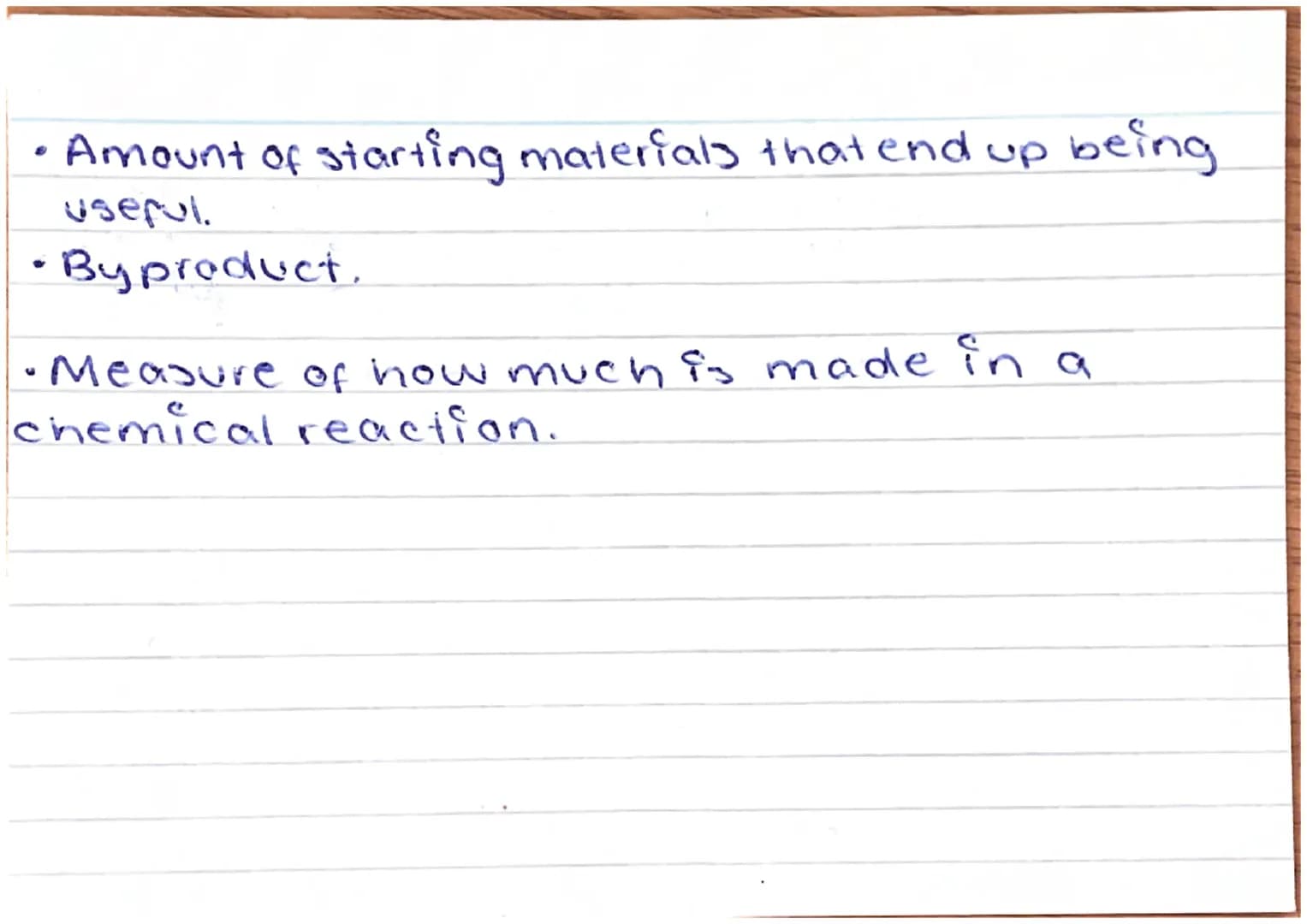 what is atom economy?
What is the waste product called?
What is percentage yield?
C3 Amount of starting materials that end up being
userul.
