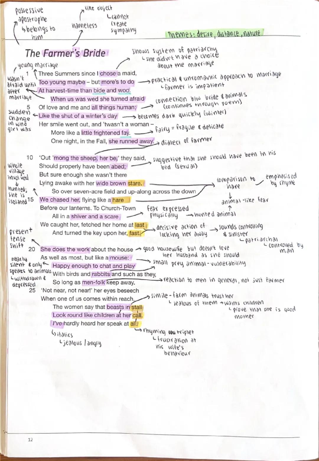 Farmer’s Bride annotations