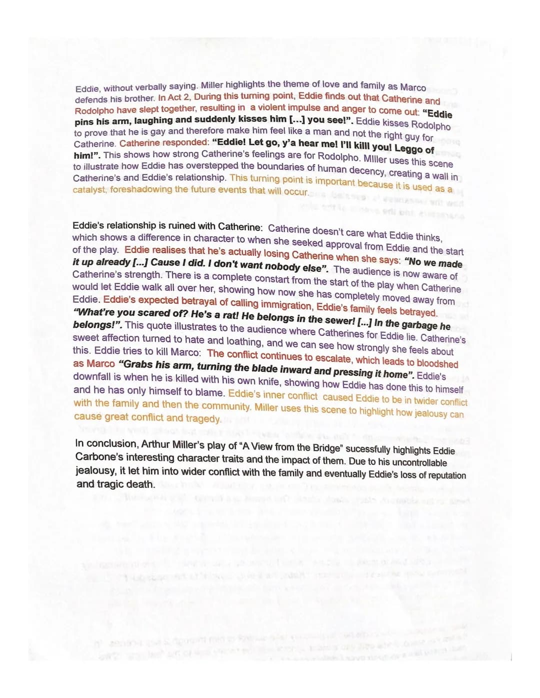 #character
Choose a play in which the writer creates an interesting character. BY referring to
appropriate techniques, explain how the write