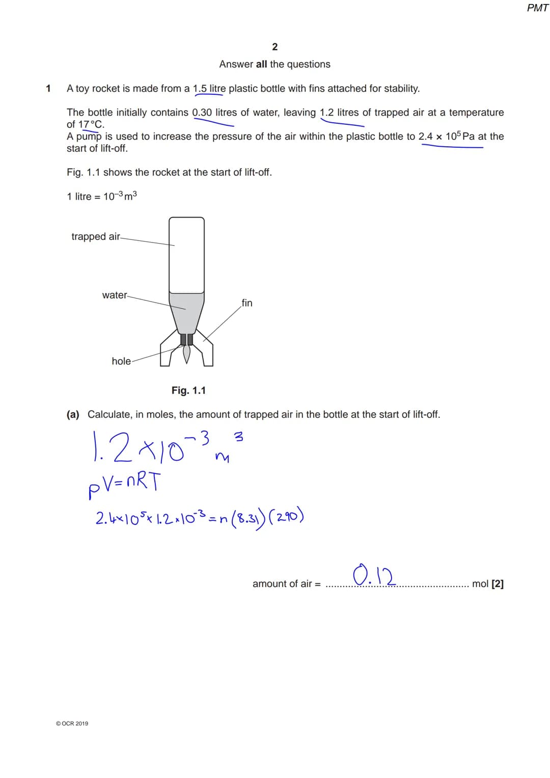 586 765 7
OCR
Oxford Cambridge and RSA
Monday 3 June 2019 - Afternoon
A Level Physics A
H556/03 Unified physics
Time allowed: 1 hour 30 minu
