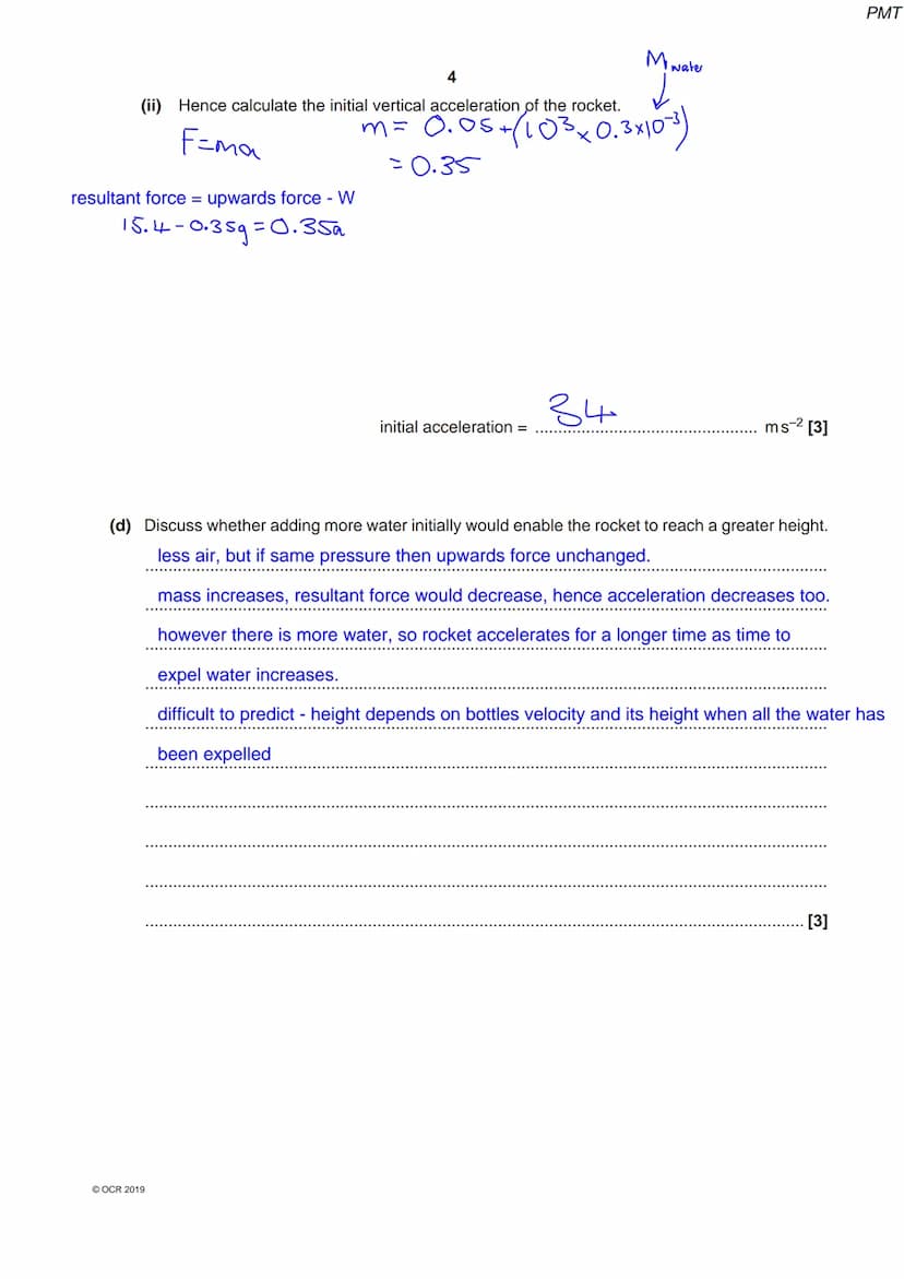 586 765 7
OCR
Oxford Cambridge and RSA
Monday 3 June 2019 - Afternoon
A Level Physics A
H556/03 Unified physics
Time allowed: 1 hour 30 minu