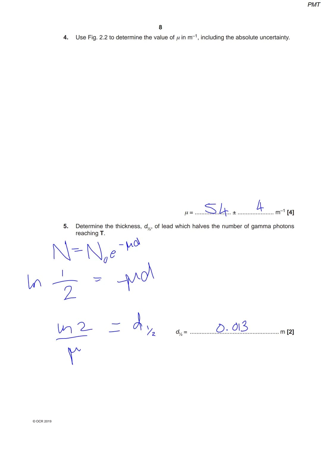 586 765 7
OCR
Oxford Cambridge and RSA
Monday 3 June 2019 - Afternoon
A Level Physics A
H556/03 Unified physics
Time allowed: 1 hour 30 minu