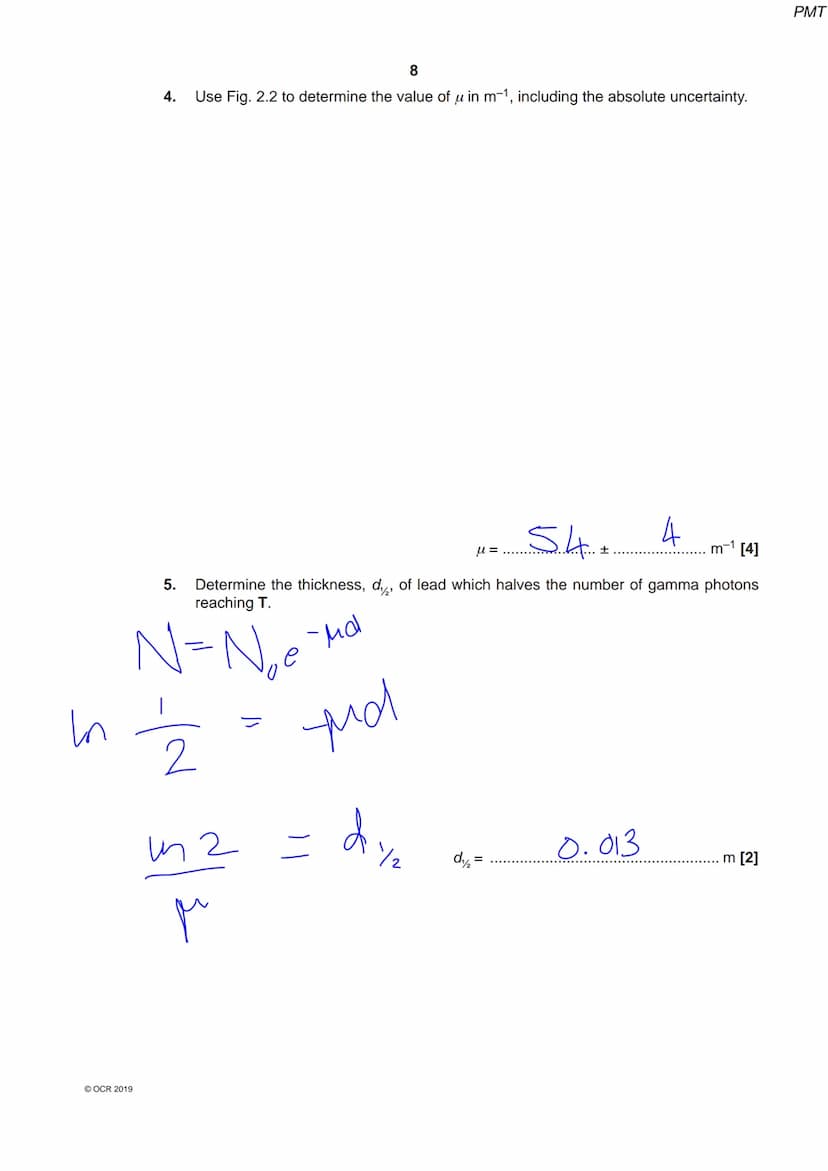 586 765 7
OCR
Oxford Cambridge and RSA
Monday 3 June 2019 - Afternoon
A Level Physics A
H556/03 Unified physics
Time allowed: 1 hour 30 minu