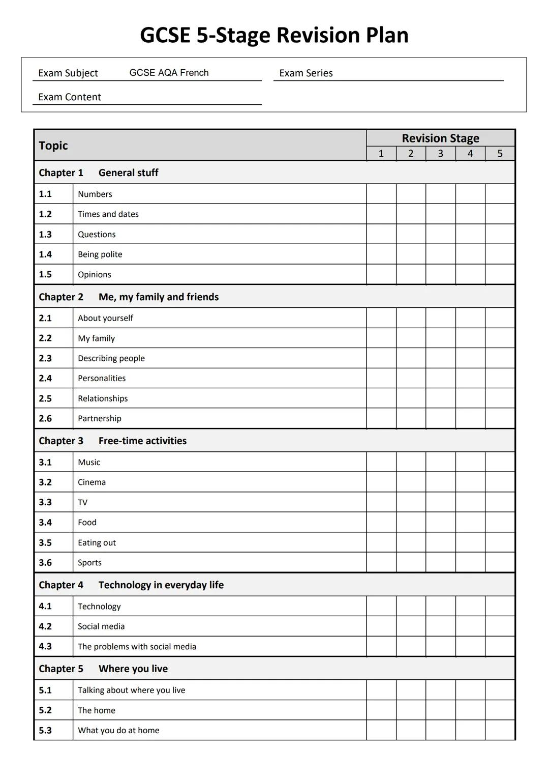 Revision Strategy Plan
Use the guide below to structure your revision. It will show you what to do and in what order, so you can make the mo