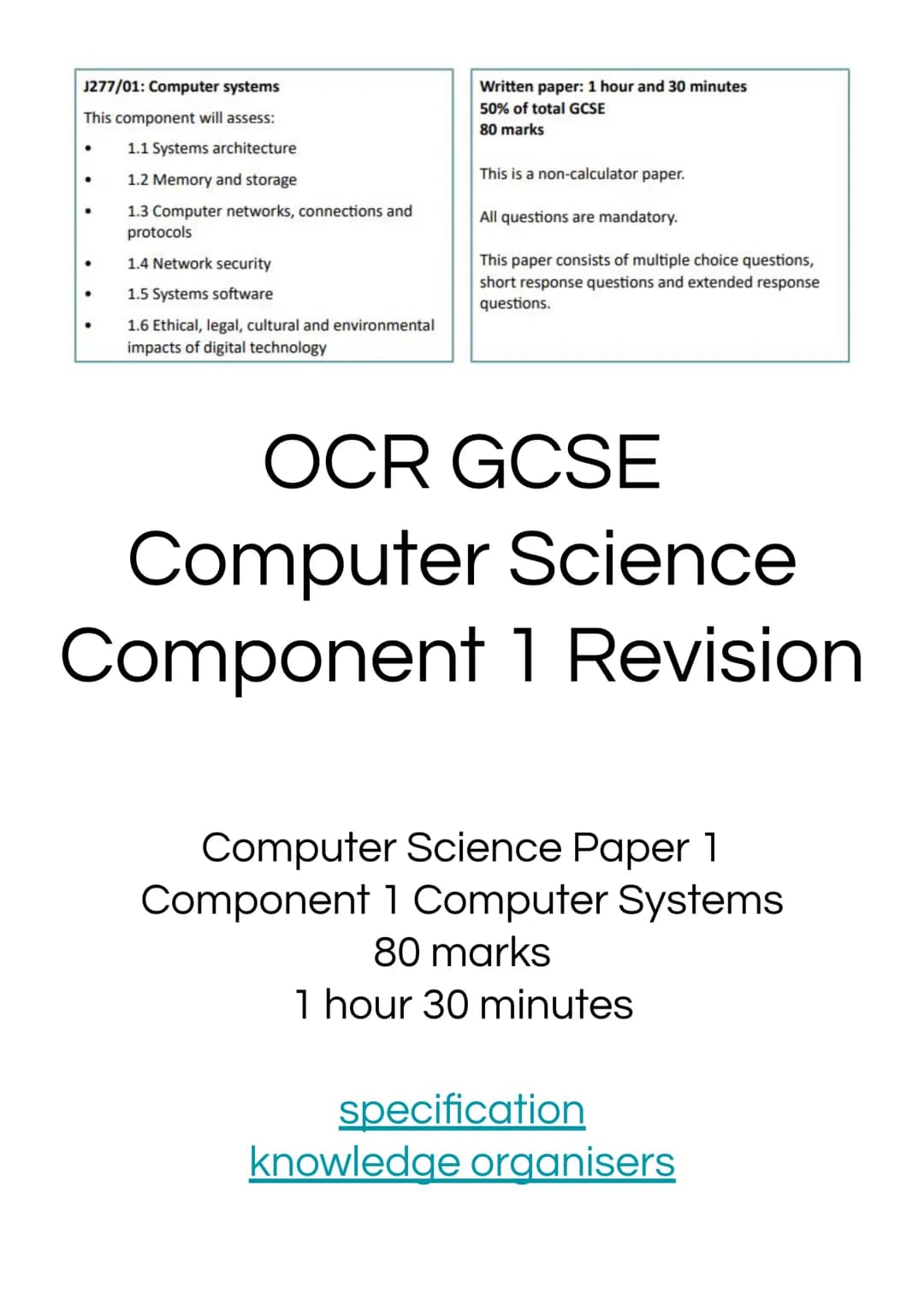 
<h3 id="assessmentcomponents">Assessment Components</h3>
<p>1.1 <strong>Systems Architecture</strong><br />
1.2 <strong>Memory and Storage<