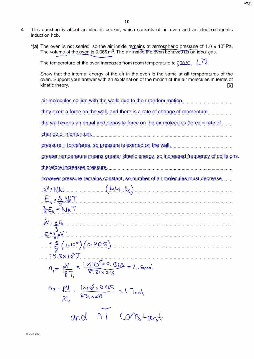 8 3 3 4 5 3 1 4 59
OCR
Oxford Cambridge and RSA
Wednesday 20 October 2021 - Morning
A Level Physics A
H556/03 Unified physics
Time allowed: 