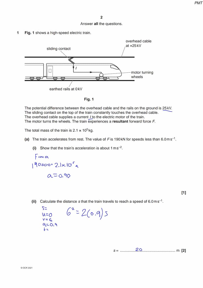 8 3 3 4 5 3 1 4 59
OCR
Oxford Cambridge and RSA
Wednesday 20 October 2021 - Morning
A Level Physics A
H556/03 Unified physics
Time allowed: 