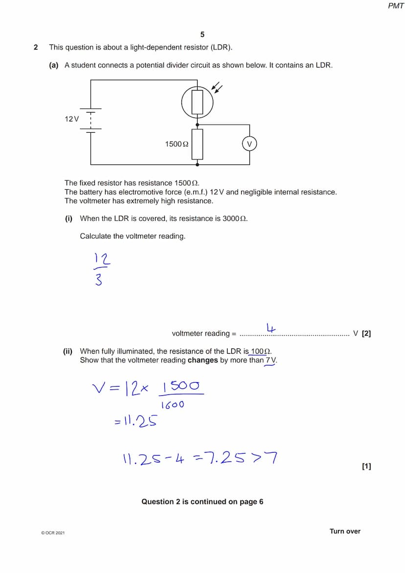 8 3 3 4 5 3 1 4 59
OCR
Oxford Cambridge and RSA
Wednesday 20 October 2021 - Morning
A Level Physics A
H556/03 Unified physics
Time allowed: 