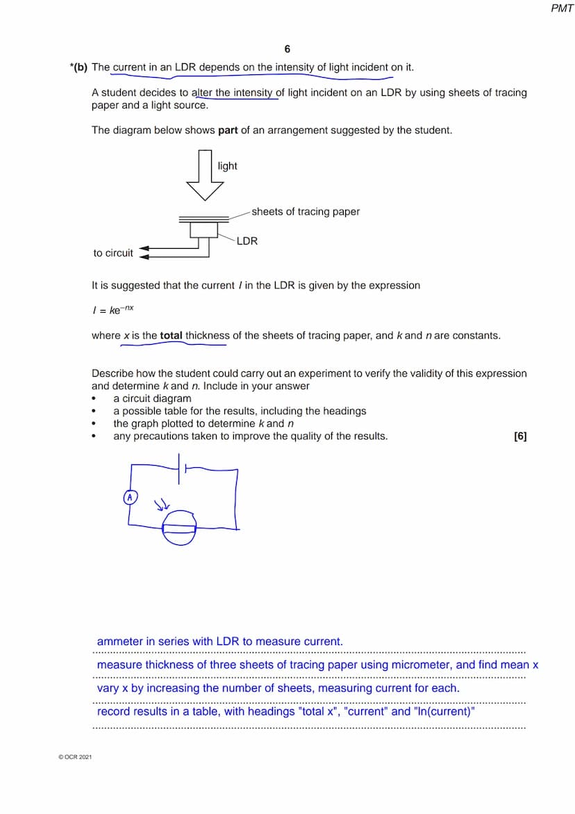 8 3 3 4 5 3 1 4 59
OCR
Oxford Cambridge and RSA
Wednesday 20 October 2021 - Morning
A Level Physics A
H556/03 Unified physics
Time allowed: 