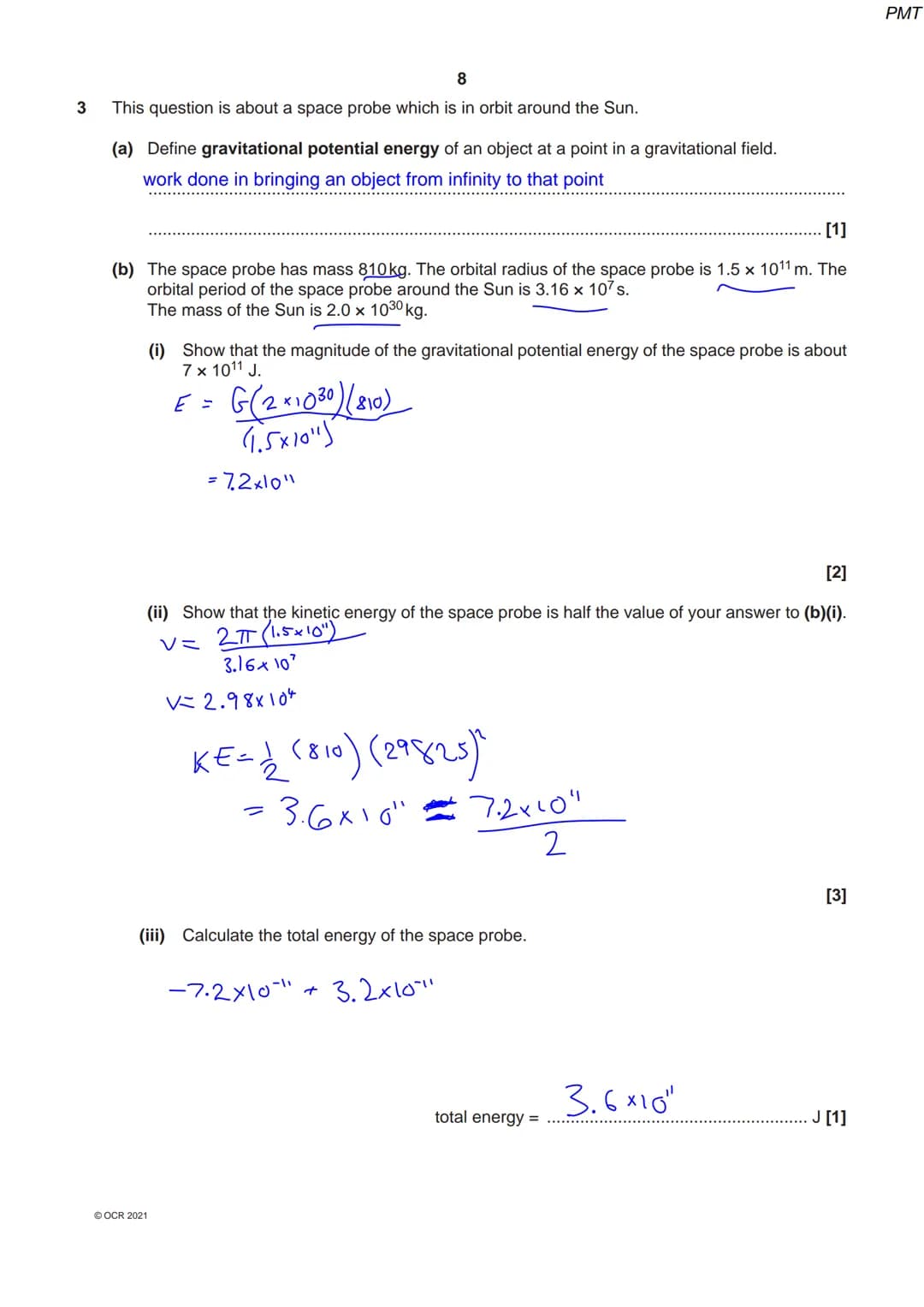 8 3 3 4 5 3 1 4 59
OCR
Oxford Cambridge and RSA
Wednesday 20 October 2021 - Morning
A Level Physics A
H556/03 Unified physics
Time allowed: 