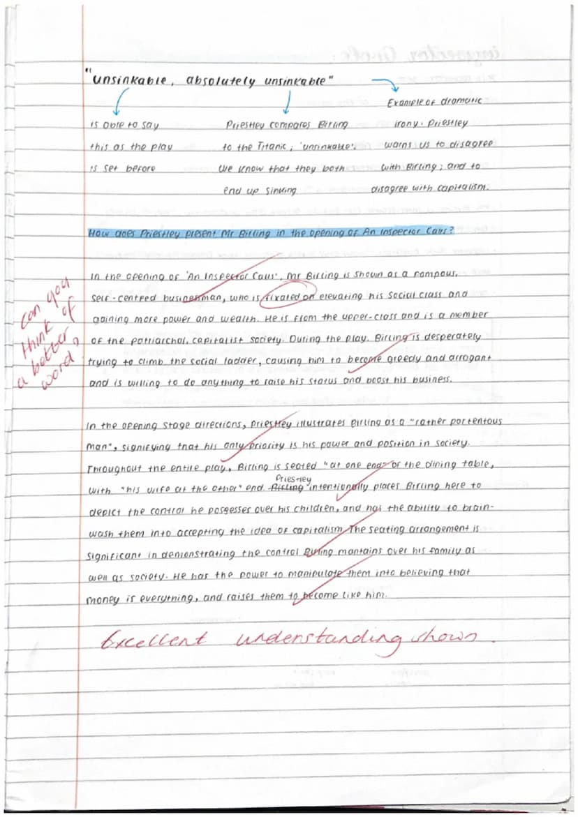 A01. Ideas -
12 marks
A02- Language
Analysis - 12 mrk
A03 Context-
6 marks.
A04- SPAG
Di
Sheila Birling characters
L/O How far cloes Priestl