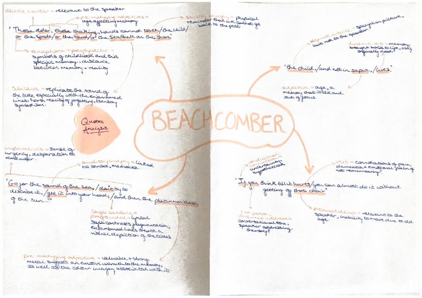 TITLE:
Beachcomber
KEY MESSAGES:
o the power
Rey events
·as dunel
helderly person, the persona
bries to sift through their memories
over the
