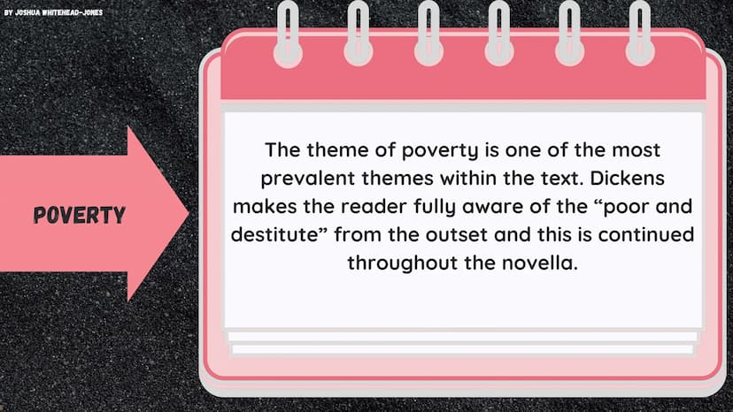 BY JOSHUA WHITEHEAD-JONES
A CHRISTMAS CAROL
Themes and Quotes BY JOSHUA WHITEHEAD-JONES
0
POVERTY
The theme of poverty is one of the most
pr