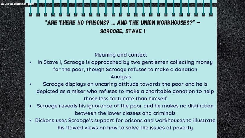 BY JOSHUA WHITEHEAD-JONES
A CHRISTMAS CAROL
Themes and Quotes BY JOSHUA WHITEHEAD-JONES
0
POVERTY
The theme of poverty is one of the most
pr