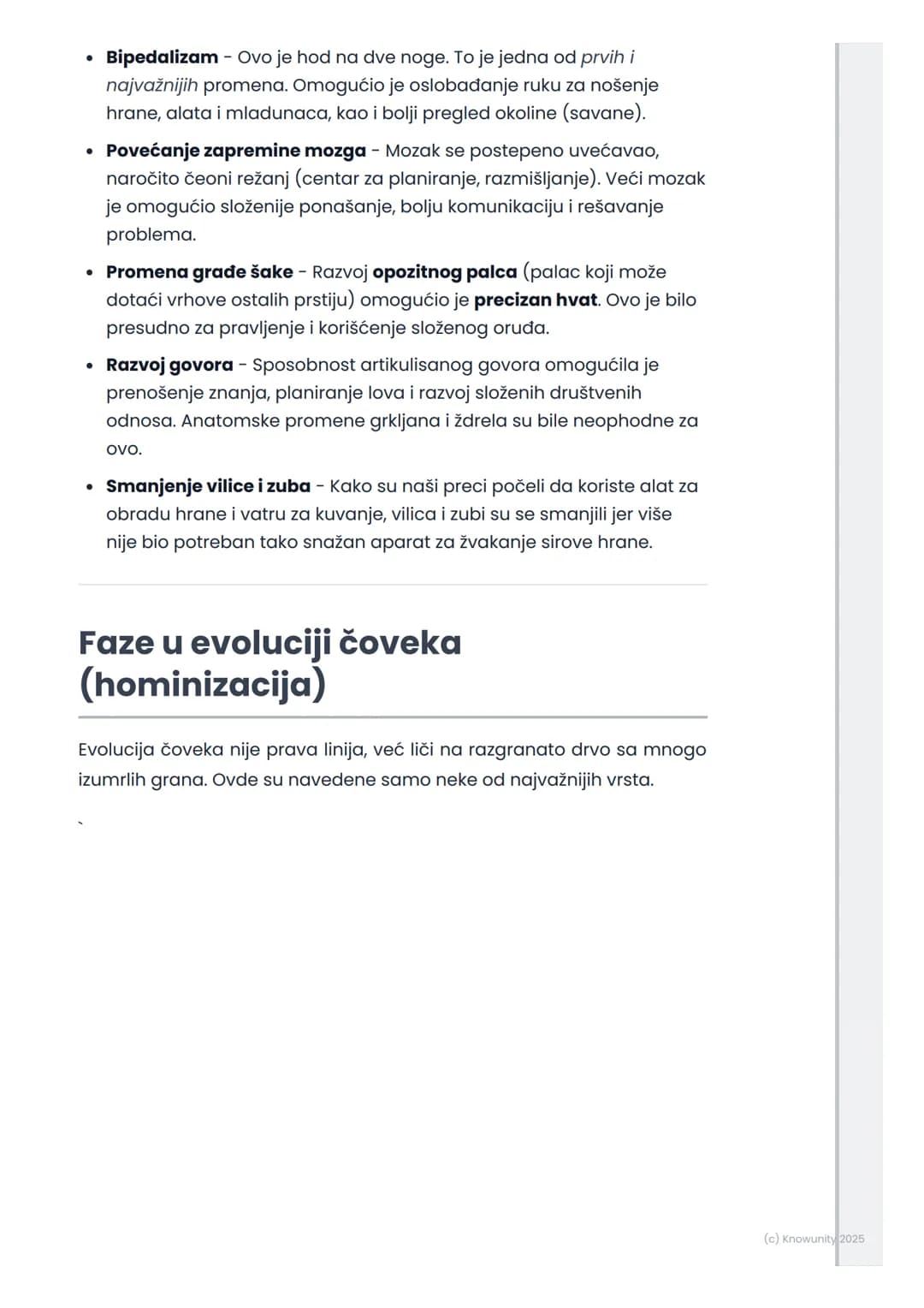 # Evolucija čoveka

## Uvod i mesto čoveka u prirodi

Evolucija čoveka je proces koji objašnjava kako se naša vrsta, Homo
sapiens, razvila o