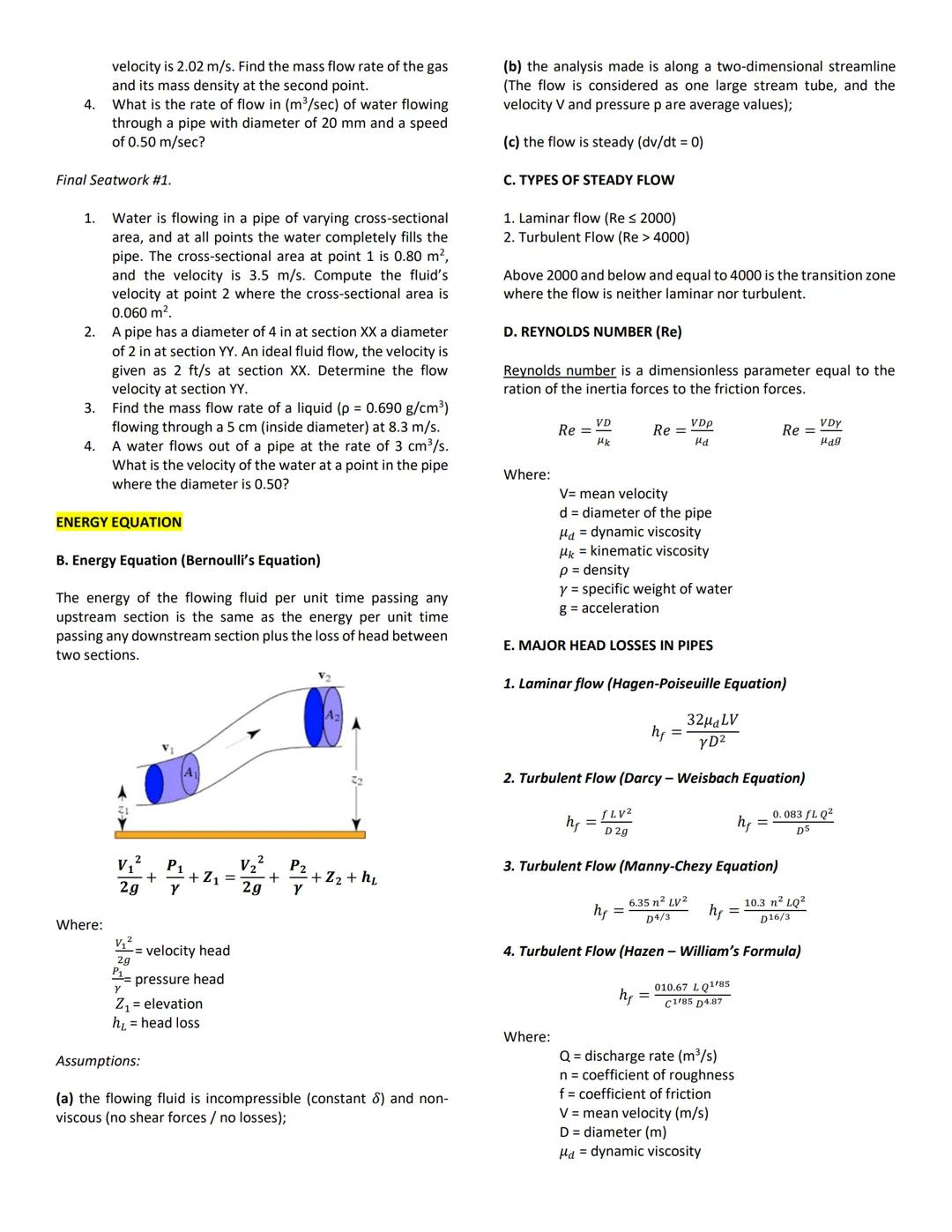 # ABEB 315-FLUID MECHANICS

FLUID DYNAMICS

Fluid dynamics is "the branch of applied science that is
concerned with the movement of liquids 