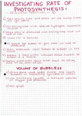 Know investigating rate of photosynthesis - REQUIRED PRACTICAL 6 thumbnail