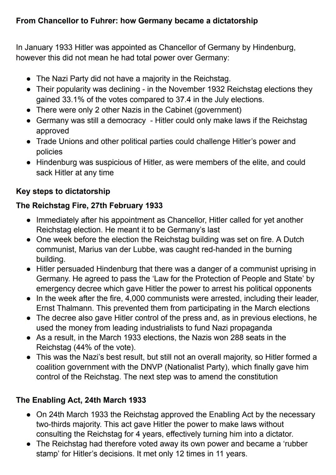 # Germany, complete set of notes

What events led to the creation of the Weimar Republic in November 1918?

• Early autumn 1918: Germany was