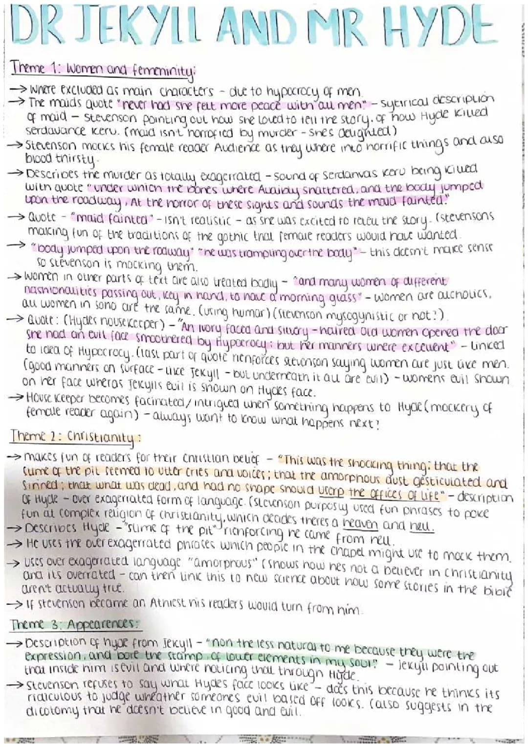 Dr Jekyll and Mr Hyde Themes: Women, Hypocrisy, Religion + More