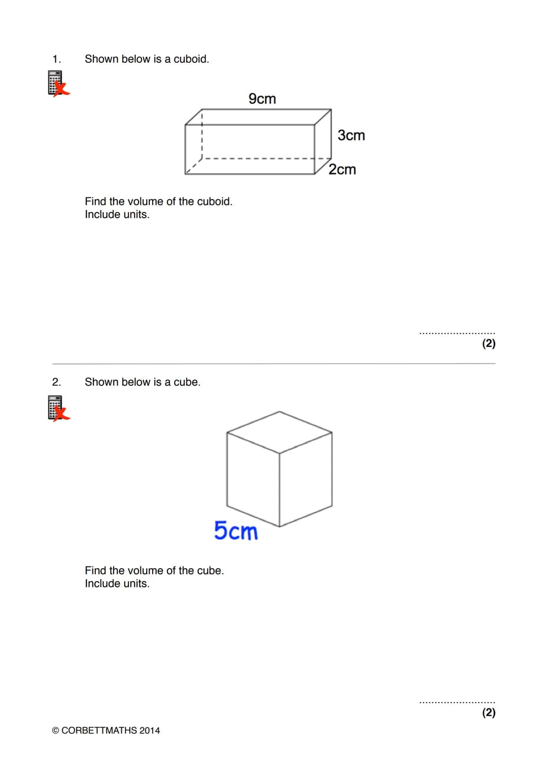 Name:
Exam Style Questions
Volume of a Prism
Ensure you have: Pencil, pen, ruler, protractor, pair of compasses and eraser
You may use traci